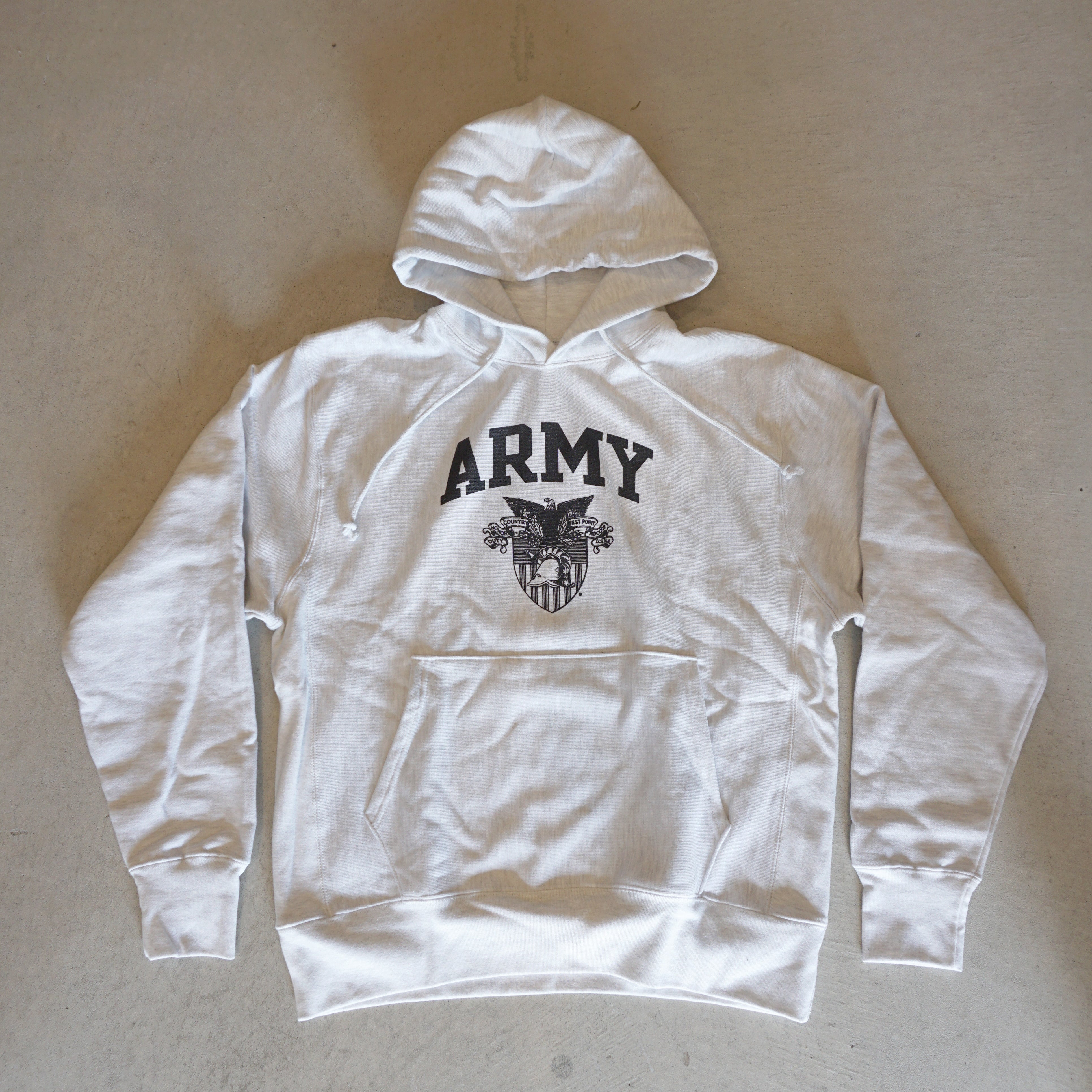 Champion REVERSE WEAVE フーデットスウェット ARMY ASH GREY